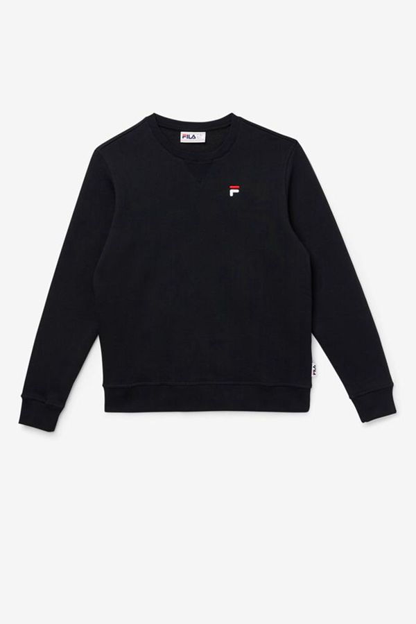 Moletons Fila Homem Pretas - Fila Kieve Luxe Crewneck Portugal Lojas,RFOQ-03128